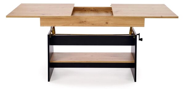 Masuta de cafea extensibila ERIKA, stejar artisan/negru, PAL laminat