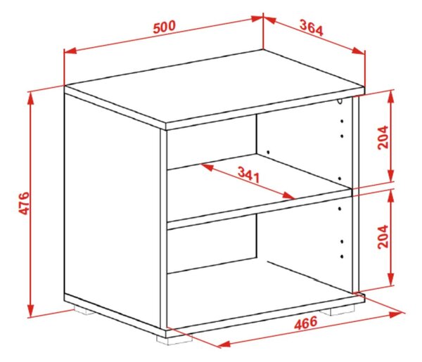 Pantofar CLIF ST-50, alb, PAL laminat, 50x38x48 cm