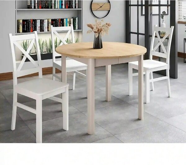 Masa extensibila DANTE, stejar/casmir, PAL laminat, 102/144x102x75 cm