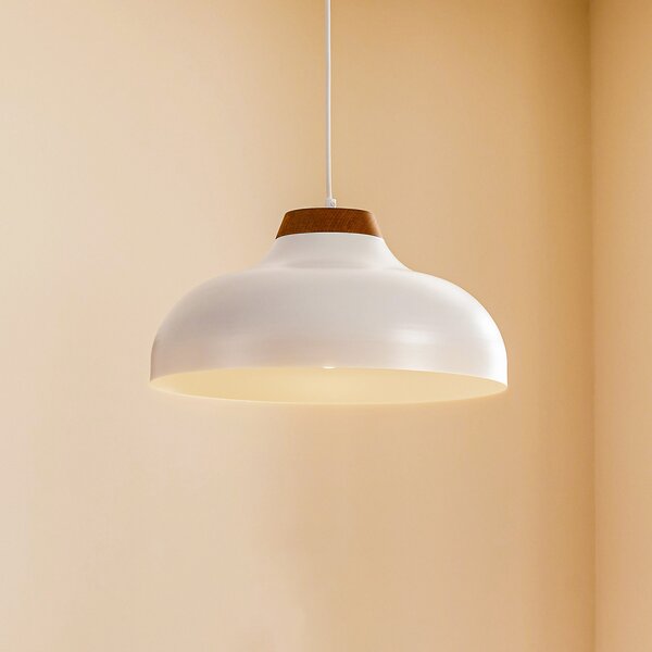 Luminex Lampă suspendată Gus cu abajur metalic, alb, reglabil, Alb, Camera de zi / sufragerie, Metal, Modern