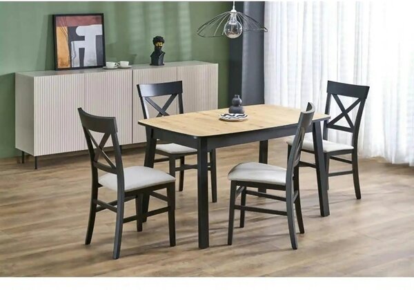 Masa extensibila BARRIL, stejar artisan/negru, 130/170x80x72 cm