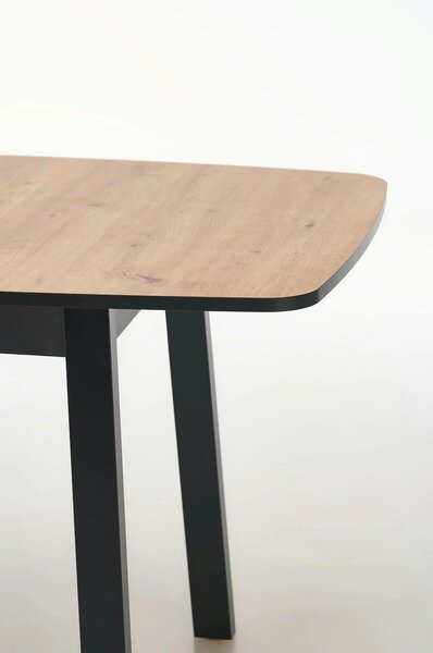 Masa extensibila BARRIL, stejar artisan/negru, 130/170x80x72 cm