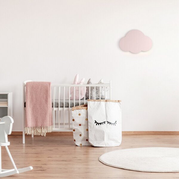 TK Lighting Aplică de perete Cloud, roz, 38 cm lățime, metal, nor, G9, reglabil, Roz / Rosé, Camera copiilor, Metal, Viața tânără