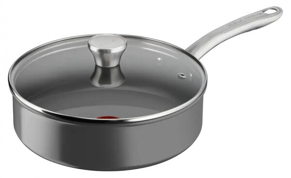 Cratita cu capac Tefal C4243253 STP24LID, 24 cm, Ceramica, Thermo-Signal, Thermo-Fusion, Thermo-Spot, Inductie, Gri