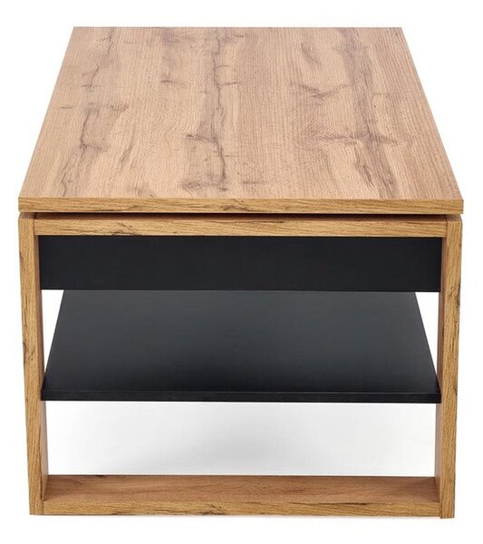 Masuta cafea BETTY, stejar artisan/negru, PAL laminat, 120x65/92x50/72