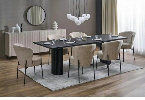 Masa extensibila BOLERO, negru, 160/250x90x78 cm