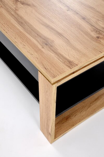 Masuta cafea BETTY, stejar artisan/negru, PAL laminat, 120x65/92x50/72