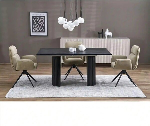 Masa extensibila BOLERO, negru, 160/250x90x78 cm