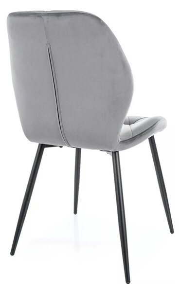 Scaun RICK, gri - Bluvel 14, stofa catifelata/metal, 48x56x86 cm