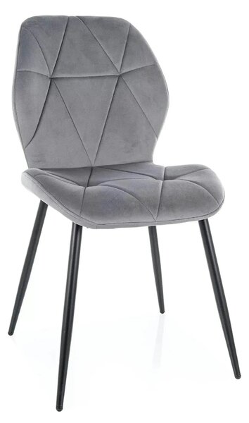 Scaun RICK, gri - Bluvel 14, stofa catifelata/metal, 48x56x86 cm