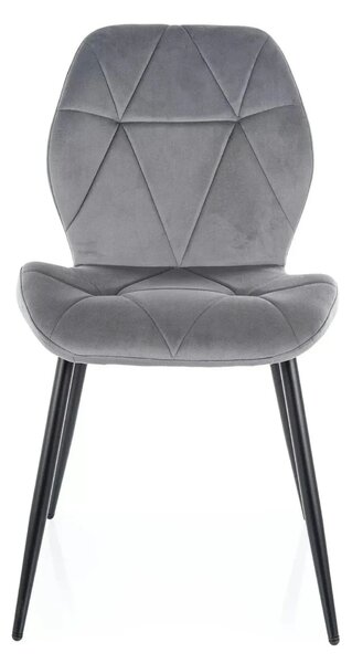 Scaun RICK, gri - Bluvel 14, stofa catifelata/metal, 48x56x86 cm