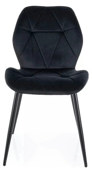 Scaun RICK, negru - Bluvel 19, stofa catifelata/metal, 48x56x86 cm