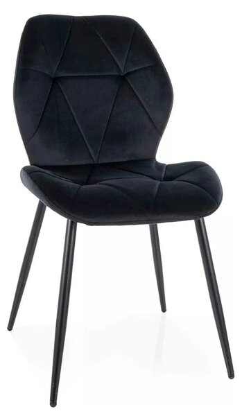 Scaun RICK, negru - Bluvel 19, stofa catifelata/metal, 48x56x86 cm