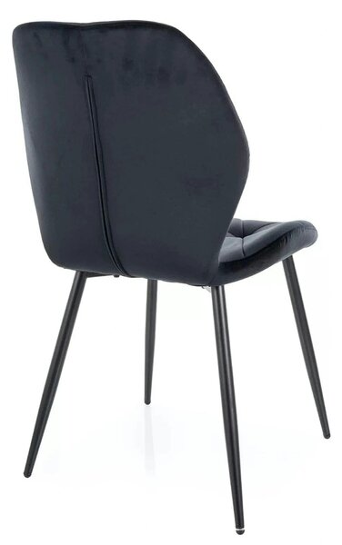 Scaun RICK, negru - Bluvel 19, stofa catifelata/metal, 48x56x86 cm
