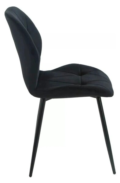 Scaun RICK, negru - Bluvel 19, stofa catifelata/metal, 48x56x86 cm