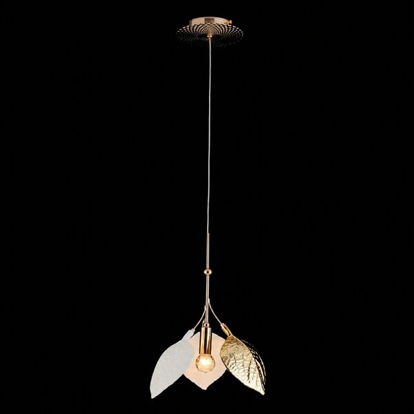 Lustra cu Frunze Ceramice, Diam 30cm, Finisaj Gold - Bussy Lighting 7238-1P