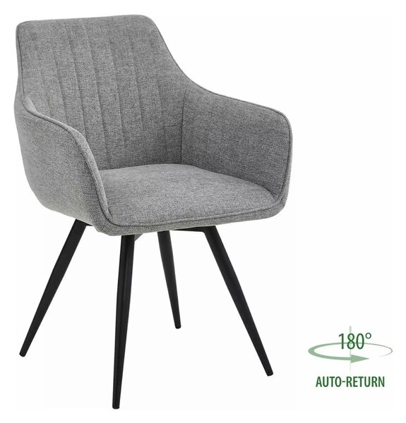 Scaun BALLO, gri/negru, stofa clasica/metal, 56x58x84 cm