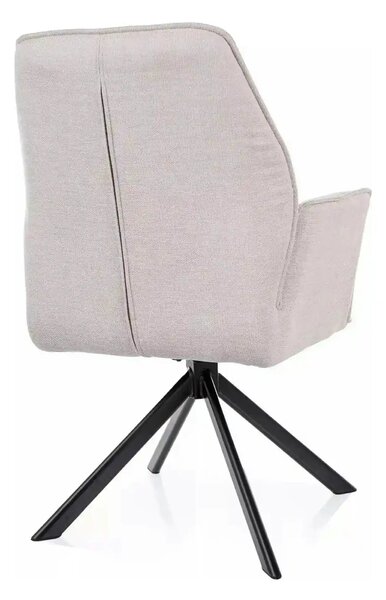 Scaun rotativ HUGO, bej deschis/negru, stofa clasica/metal, 58x60x90 c