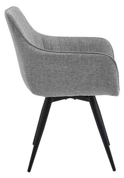 Scaun BALLO, gri/negru, stofa clasica/metal, 56x58x84 cm