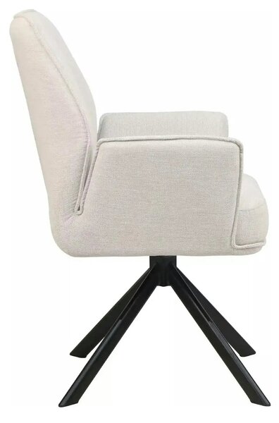 Scaun rotativ HUGO, bej deschis/negru, stofa clasica/metal, 58x60x90 c