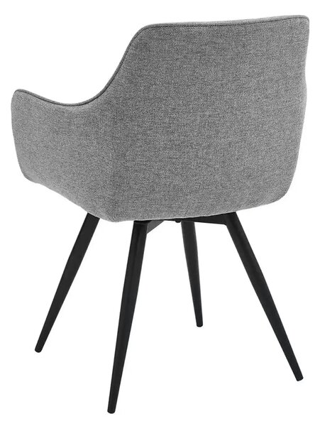 Scaun BALLO, gri/negru, stofa clasica/metal, 56x58x84 cm