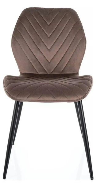 Scaun MIKE, cappuccino - Bluvel 38/negru, stofa catifelata/metal, 48x5