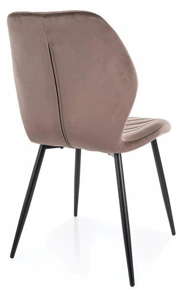 Scaun MIKE, cappuccino - Bluvel 38/negru, stofa catifelata/metal, 48x5