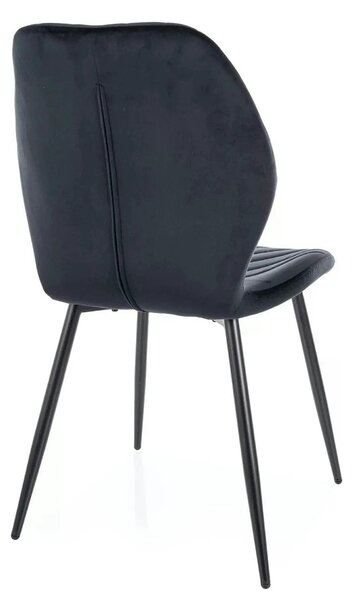 Scaun MIKE, negru - Bluvel 19/negru, stofa catifelata/metal, 48x56x86