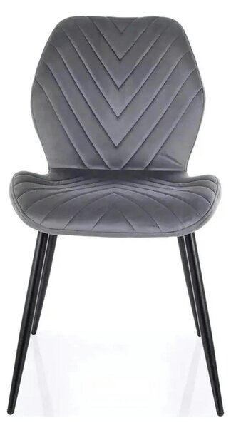 Scaun MIKE, gri - Bluvel 14/negru, stofa catifelata/metal, 48x41x86 cm