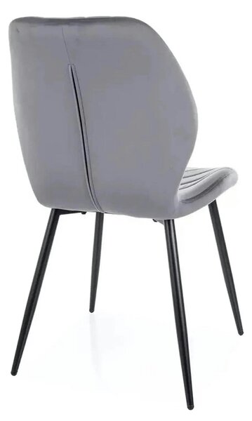Scaun MIKE, gri - Bluvel 14/negru, stofa catifelata/metal, 48x41x86 cm