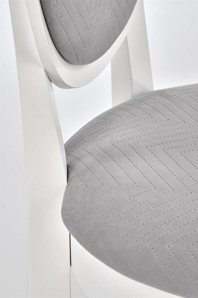 Scaun dining Velo, alb/gri, 44x53x96 cm