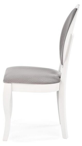 Scaun dining Velo, alb/gri, 44x53x96 cm