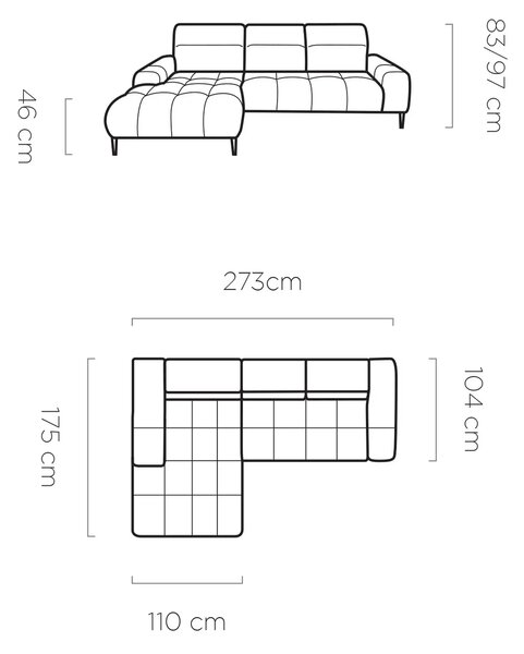 Coltar GIANO S, personalizabil materiale Gama Premium, cu reglaj elect
