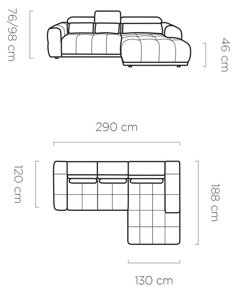 Coltar PANAMA S, personalizabil materiale Gama Premium, cu reglaj elec