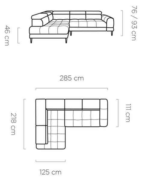 Coltar extensibil VOSS L, personalizabil materiale Gama Premium, cu la