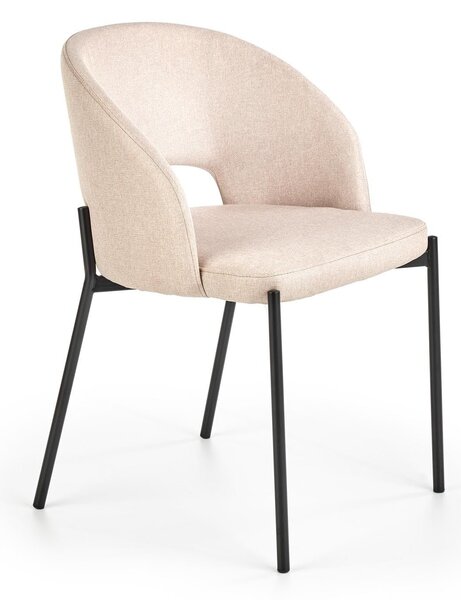 Scaun tapitat K373, bej, 51x57x77 cm