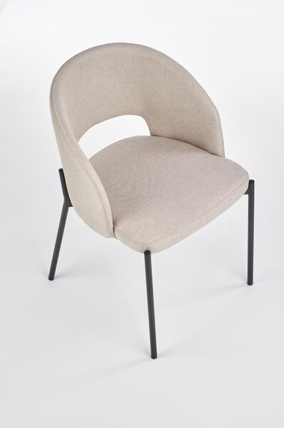 Scaun tapitat K373, bej, 51x57x77 cm
