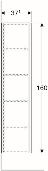 Geberit Citterio dulap 40x37.1x160 cm laterala pe perete gri-stejar-bej 500.554.JI.1