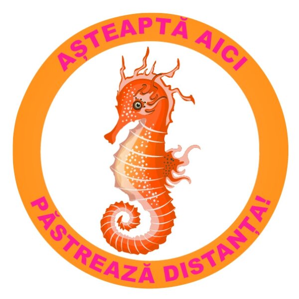 Sticker podea Asteapta Aici Calut de Mare