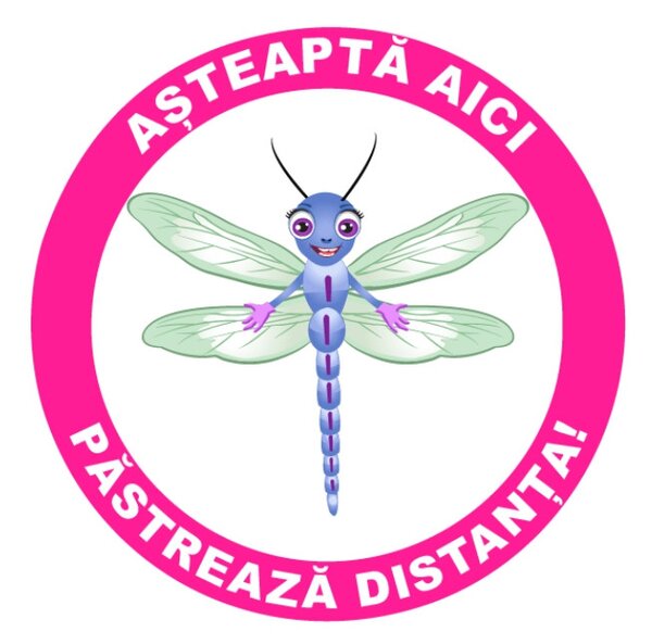 Sticker podea Asteapta Aici Libelula