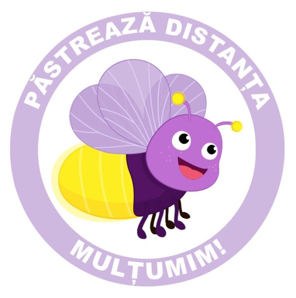 Sticker podea Pastreaza Distanta Albinuta