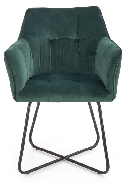 Scaun tapitat K377, verde, 60x62x81 cm