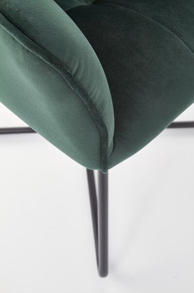 Scaun tapitat K377, verde, 60x62x81 cm