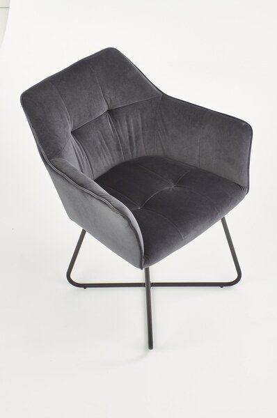 Scaun tapitat K377, gri inchis, 60x62x81 cm