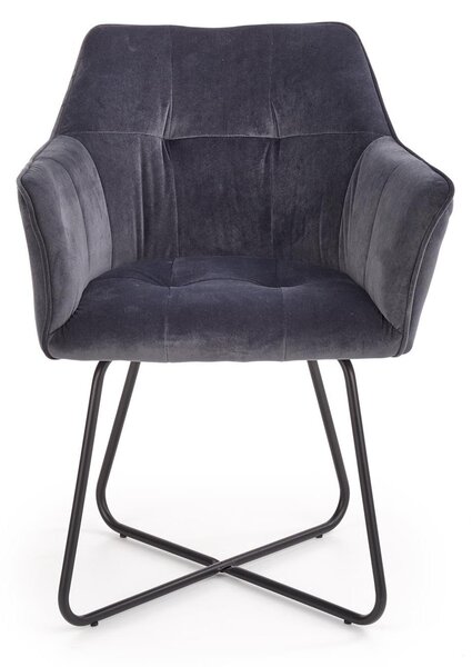 Scaun tapitat K377, gri inchis, 60x62x81 cm