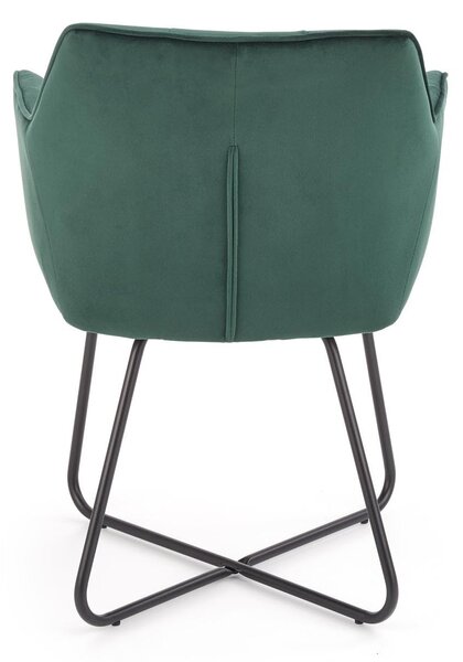 Scaun tapitat K377, verde, 60x62x81 cm
