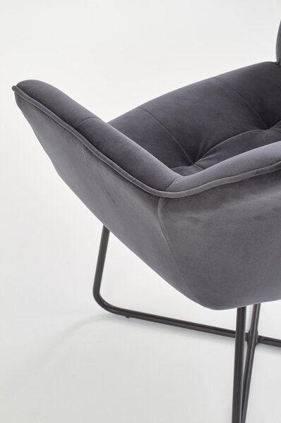 Scaun tapitat K377, gri inchis, 60x62x81 cm