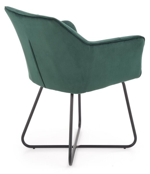 Scaun tapitat K377, verde, 60x62x81 cm