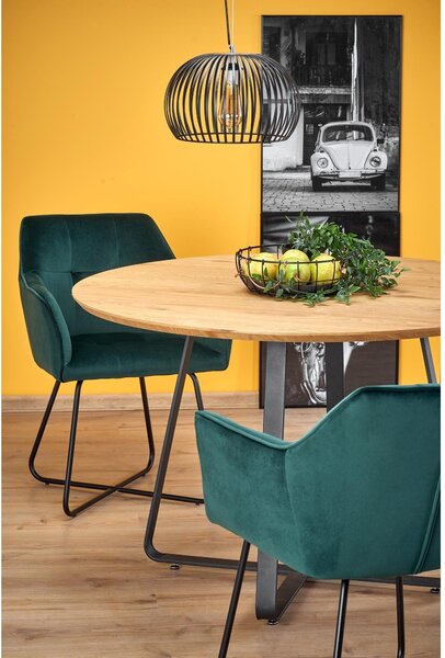 Scaun tapitat K377, verde, 60x62x81 cm