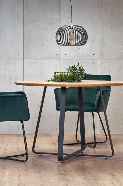 Scaun tapitat K377, verde, 60x62x81 cm